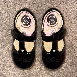 Black patent leather toddler dress shoes